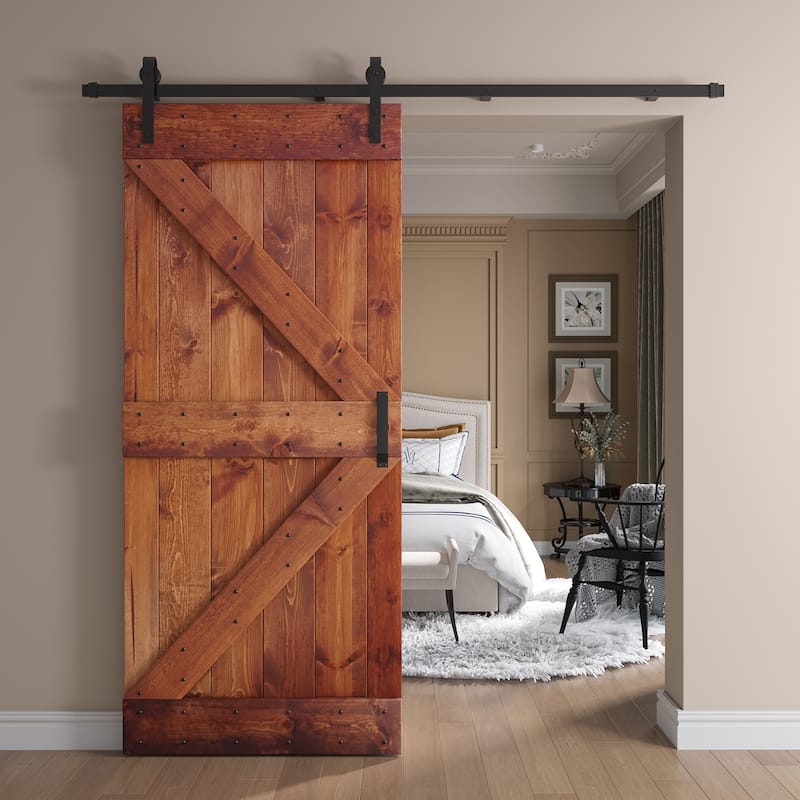 Coast Sequoia 36in x 84in K Series Pine Wood Sliding Barn Door With Hardware Kit