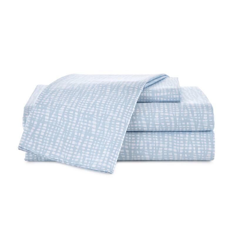 Southern Tide Netting Plaid Sheet Set - Queen - Blue