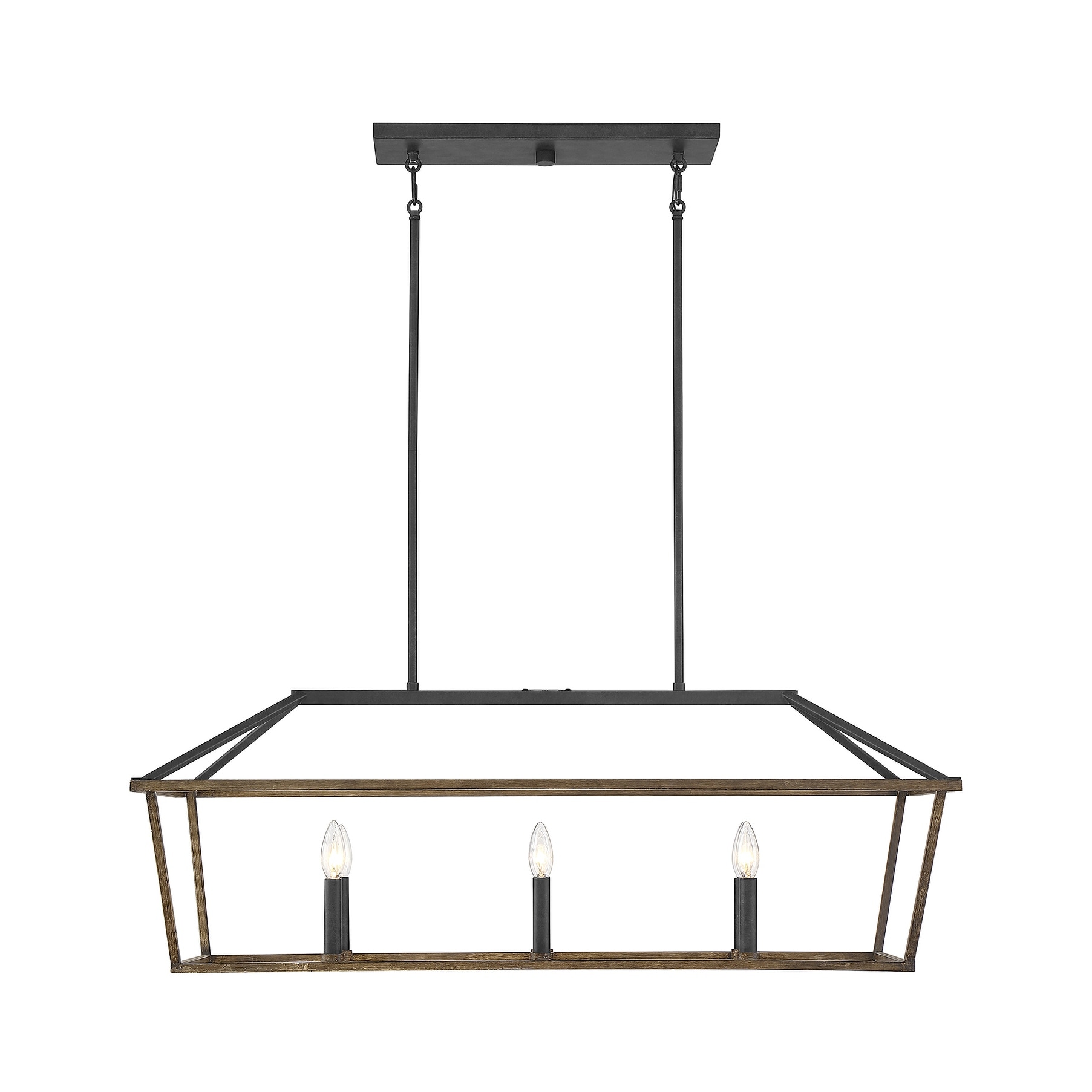 Oaklawn 6-Light Linear Chandelier in Whiskey Wood