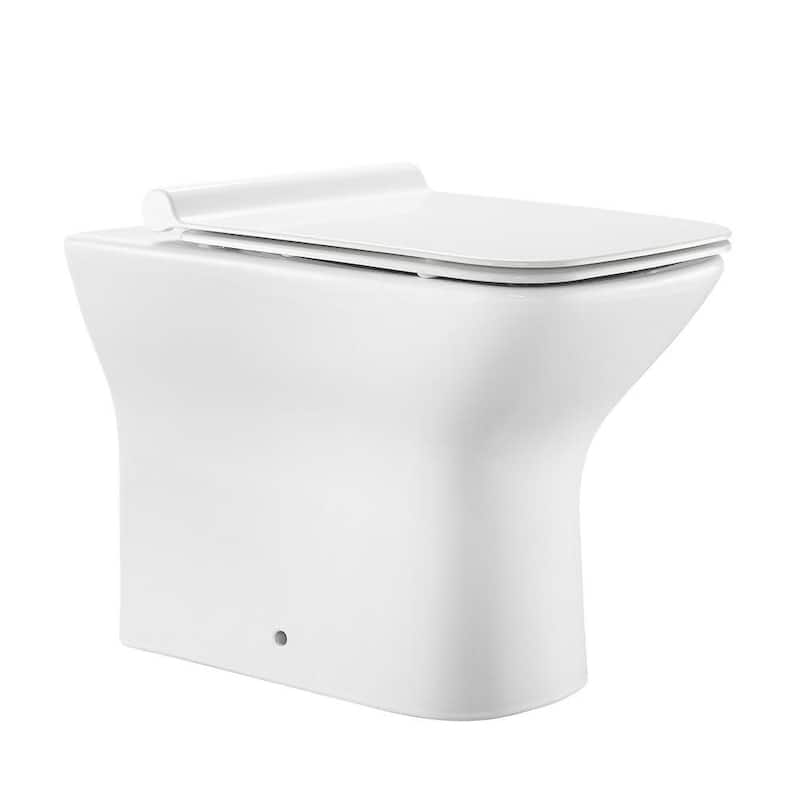Swiss Madison Carre Wall Mounted Elongated Toilet Bowl Only - Seat