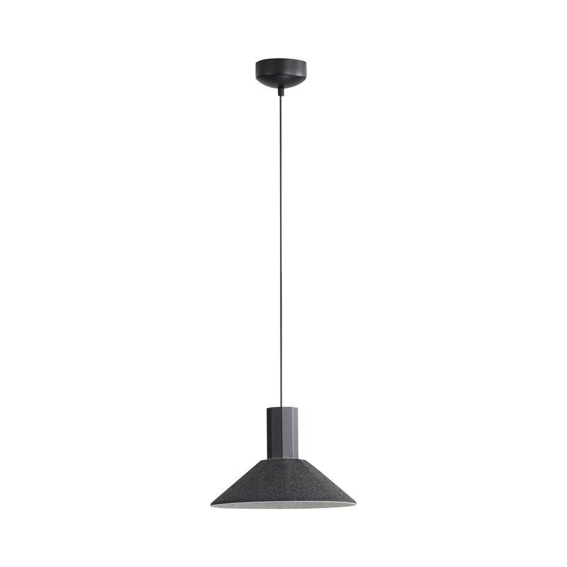 Golden Lighting Faroe 13in Integrated LED Pendant in Flecked Black/Grey Felt - Black