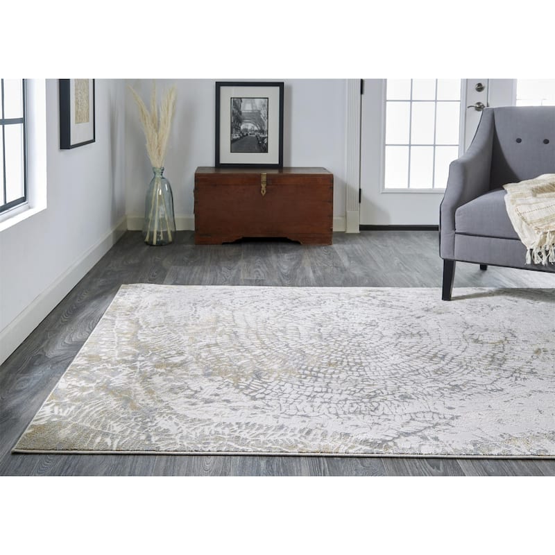 Vixec Abstract Modern Non Skid Woven Durable Area Rug By HomeRoots - 5' x 8'