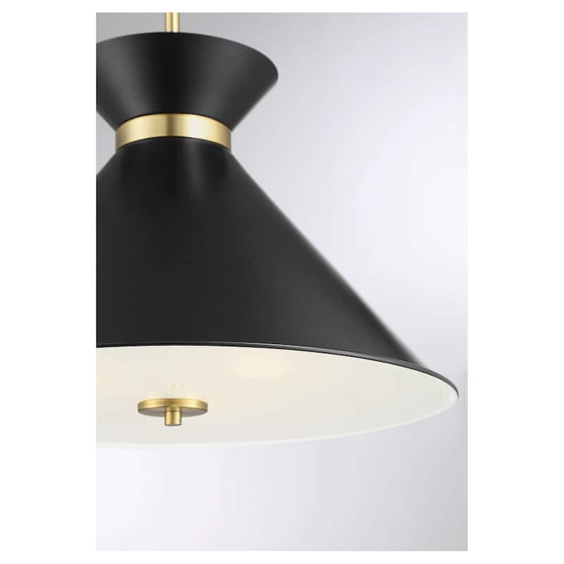 Savoy House Lamar 18" Wide Pendant with Metal Shade and Accented Band