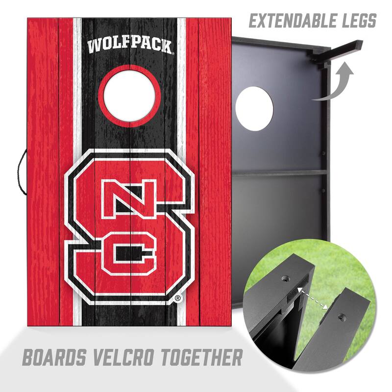 NC State Wolfpack NCAA Compact 2x3 Tailgate Cornhole Board Set