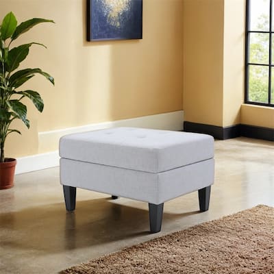 Tufted Large Rectangular Storage Ottoman