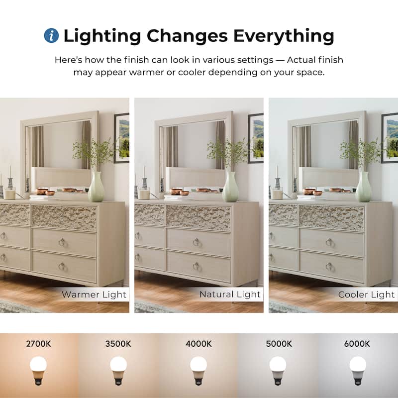 Furniture of America Fable Modern 2-Piece Solid Wood Dresser and Mirror Set