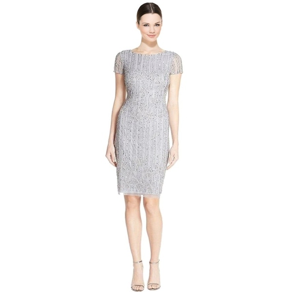 grey mid length dress