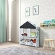 preview thumbnail 7 of 20, Children's Multi-Functional House Bookcase Toy Storage Bin Floor Cabinet with Blackboard