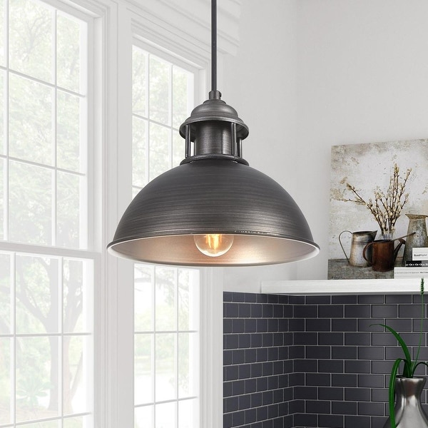 1 light Pot Lid Industrial Dome Pendant Lighting Antique Silver On Sale Bed Bath Beyond 35865521