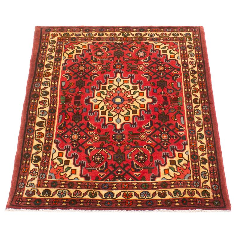 ECARPETGALLERY Hand-knotted Andelz Red Wool Rug - 3'7 x 4'11