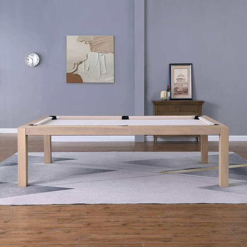 Olivia 8ft Driftwood Ash Billiard Slate Pool Table with Dining Top