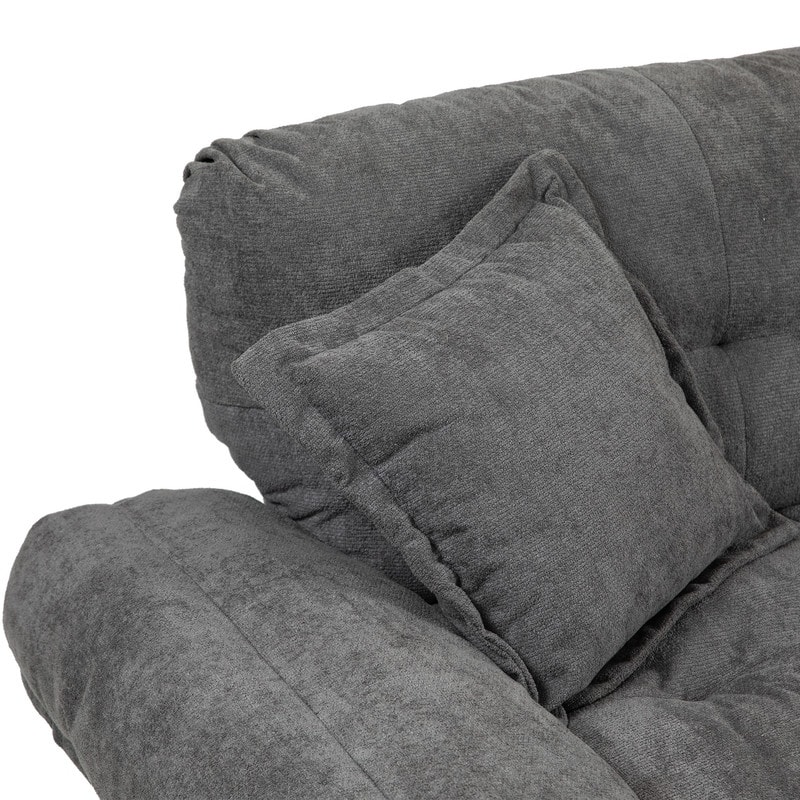 84" Chenille Loveseat Sofa with Memory Foam&Pocket Springs, Deep Seat Couch with 2 Throw Pillows