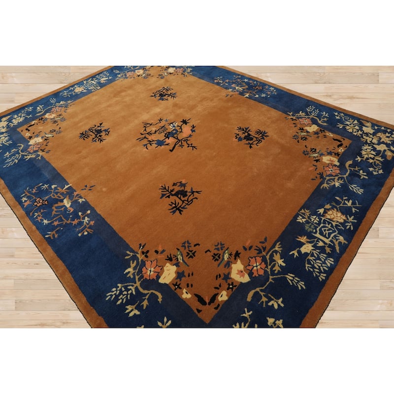 Camel Chinese Art Deco New Zealand Wool Hand Tufted Multi Size Oriental Area Rug LoomBloom