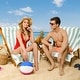 preview thumbnail 4 of 6, American Soft Linen, Premium Cotton 4 Pack Beach Towels, 30 x 60 Cabana Striped Pool Towels
