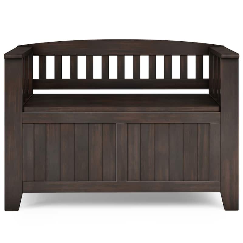 WYNDENHALL Normandy Solid Wood 36 inch Wide Small Storage Bench and 36 inch Wide Storage Cabinet