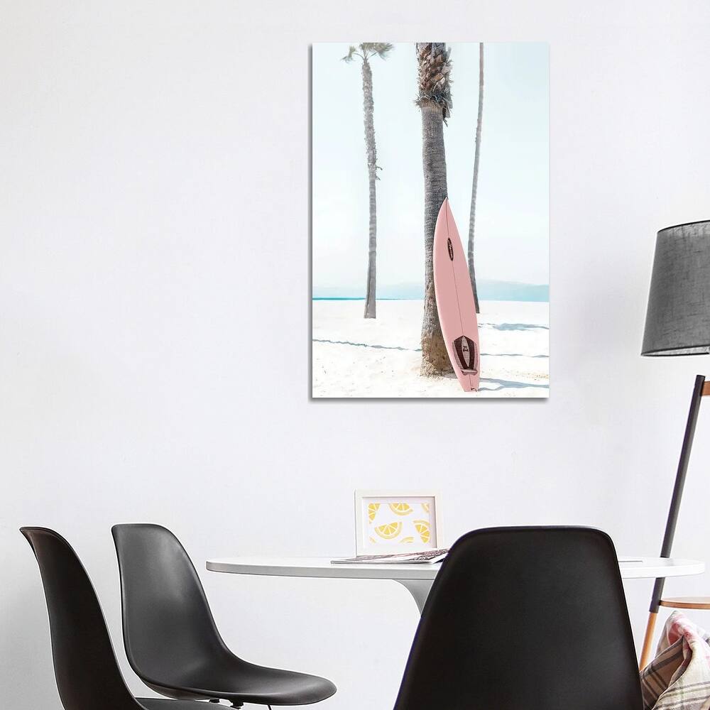 iCanvas "Pink Surfboard" by Tiny Treasure Prints Canvas Print