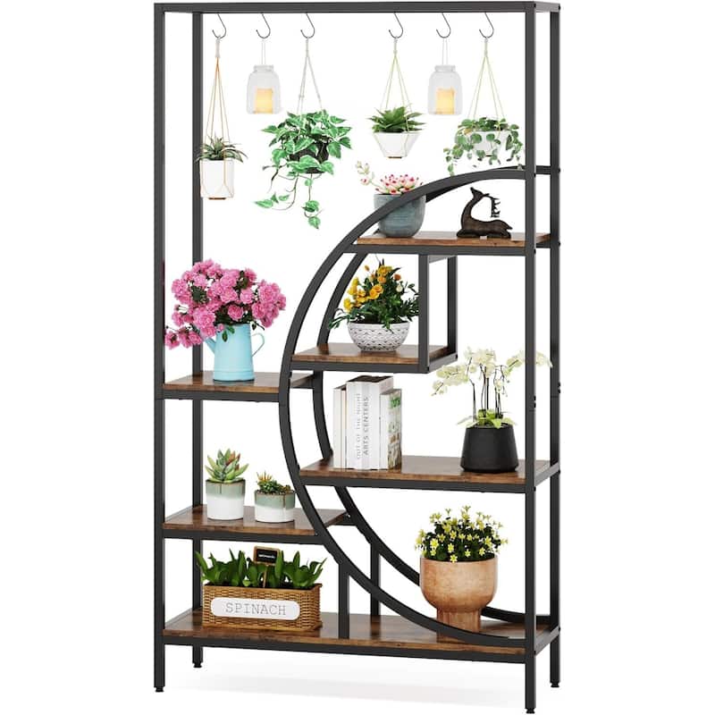 Curved Half-Moon Plant Stand