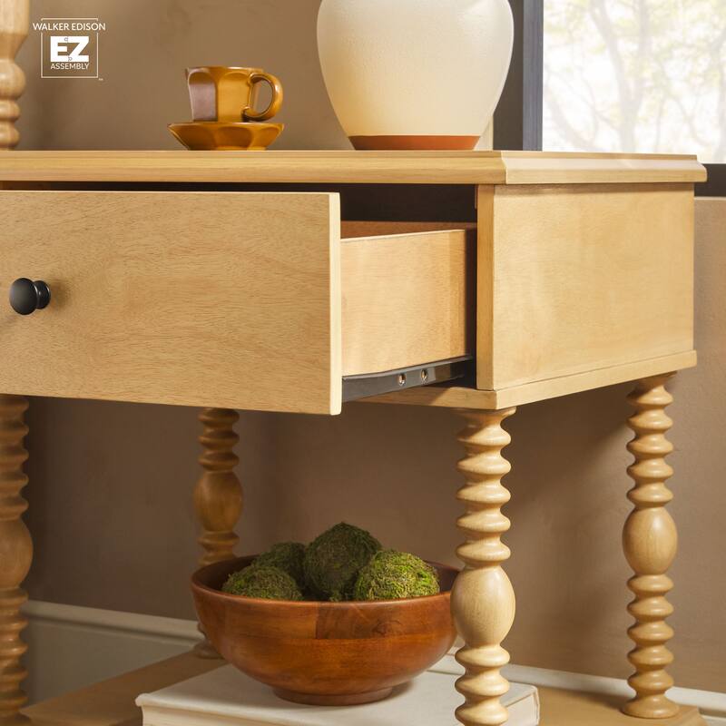 Walker Edison Easy Assembly Solid Wood 1-Drawer Nightstand