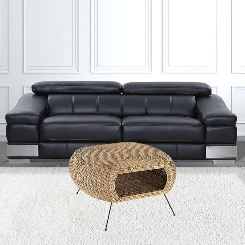 HomeRoots Set Of Three 36" Oak Rectangular Coffee Table With Three Shelves - 37.5