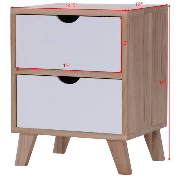 Gymax Nightstand 2 Drawers End Table Storage Wood Cabinet Bedroom Accent Side Table Overstock 21154688