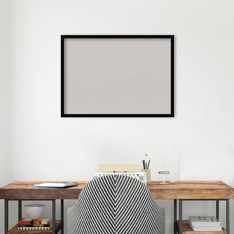 Svelte Wood Framed Grey Corkboard Bulletin Board