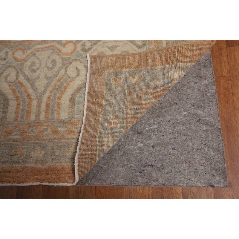 Orange Oushak Turkish Large Rug Hand-Knotted Oriental Wool Carpet - 12'2"x 14'10"