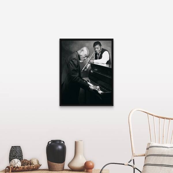 Shop Pianist And Trumpet Player Talking Together Black Float