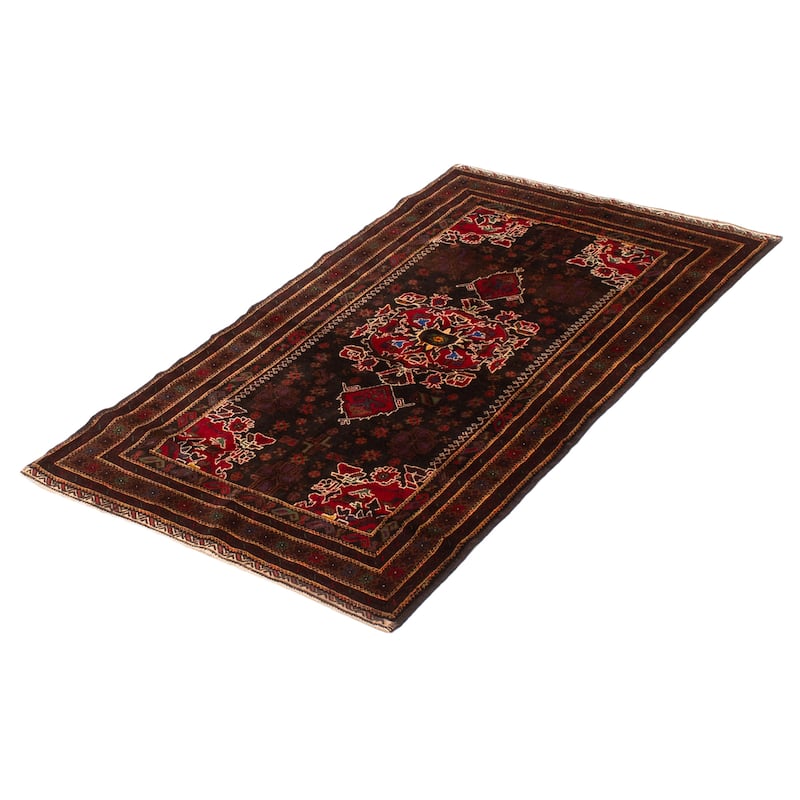 Teimani Black Rug 3'8" x 6'1" - 3'8 x 6'1