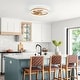 preview thumbnail 7 of 5, Jewelair 20 in. White Flush Mount Low Profile LED Ceiling Fan Faux Oak Farmhouse Ceiling Fan with Lights - 20in.