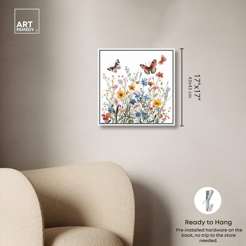 Garden of Fluttering Canvas by Art Remedy