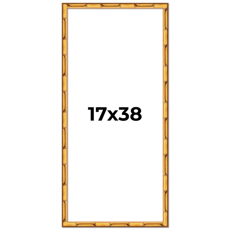 17x38 Frame Gold Bamboo Solid Wood Picture Frame | 1 Inch Moulding
