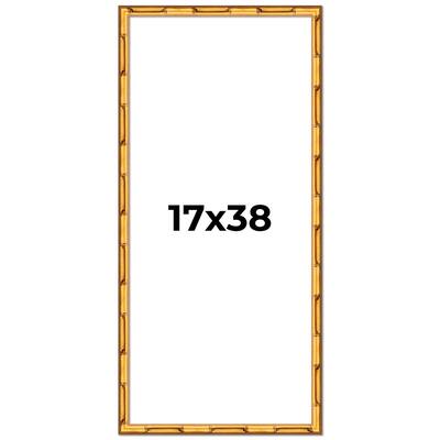 17x38 Frame Gold Bamboo Solid Wood Picture Frame | 1 Inch Moulding