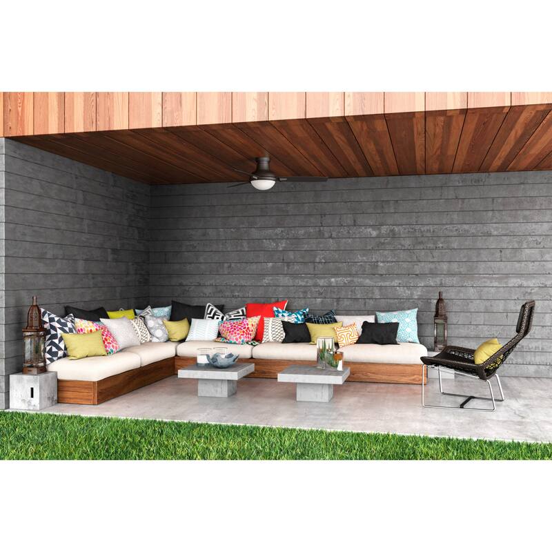 Casablanca 54" Verse Outdoor Ceiling Fan with LED Light Kit and Handheld Remote - DAMP RATED!