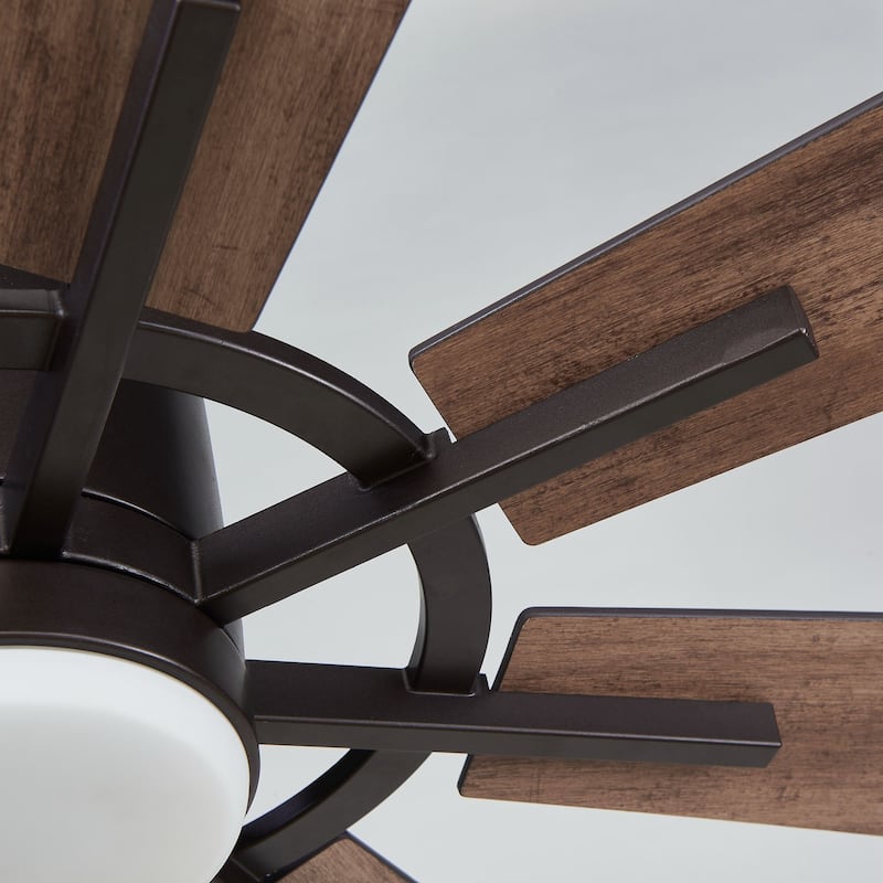 60-in Oil-rubbed Bronze Industial Windmill Ceiling Fan with LED Light and Remote Control