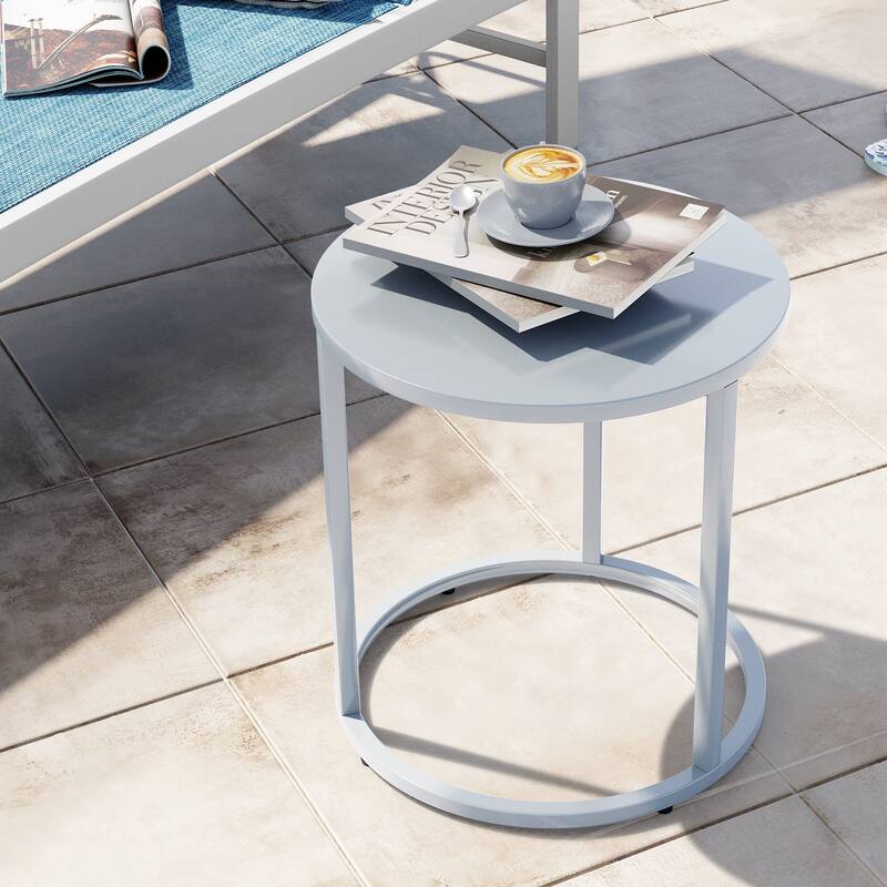 Crestlive Products Outdoor Modern Metal Round Side Table