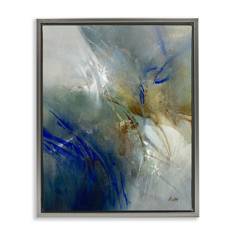 Stupell Blue & Neutrals Distortion Framed Floater Canvas Wall Art Design By K. Nari - 25 x 31 - Grey