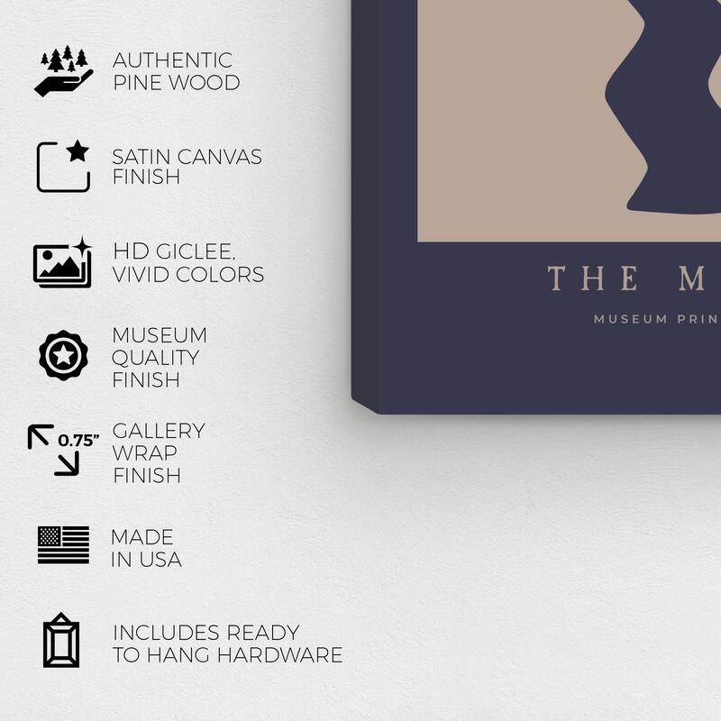 Wynwood Studio Canvas Floral and Botanical The Muse Poster Black and Taupe Modern & Contemporary Wall Art Canvas Print