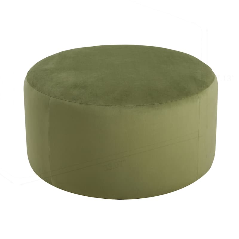 Velvet Round Ottoman