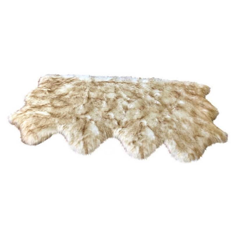 Highland Select Natural Long Wool Sheepskin 4 Pelt Shag Rug - 3' x 6'8"