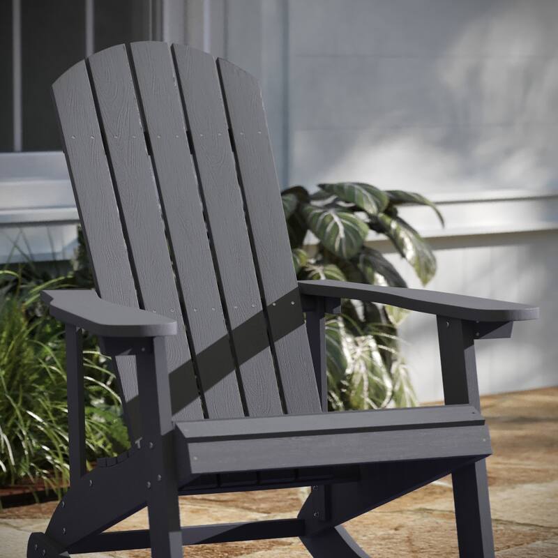 Adirondack Poly Resin Rocking Chairs for Indoor/Outdoor Use - 2 Pack
