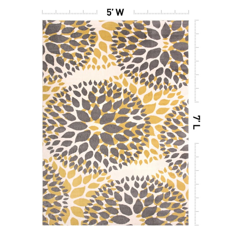 World Rug Gallery Modern Floral Circles Area Rug