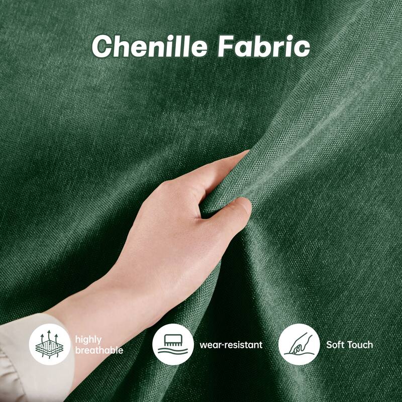 GDFStudio - Chenille 3-Seater 112.6" Modular Sofa with 3 Ottomans