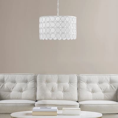 4-Light Glass Drum Shade Chandelier for living room,bedroom,and dining room