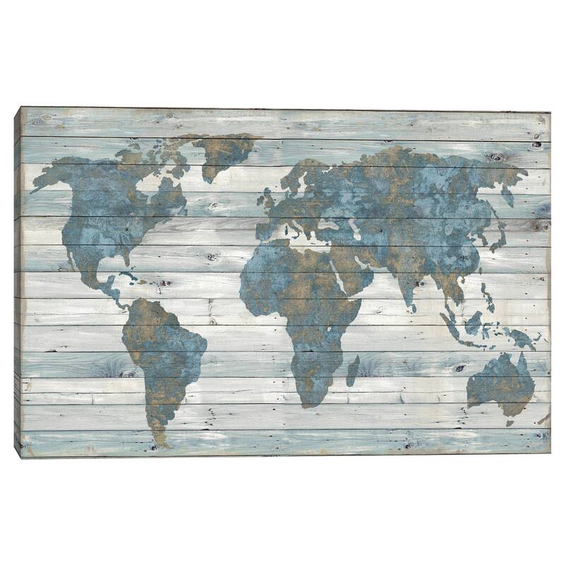 World on Wood by Jamie MacDowell Canvas Art Print