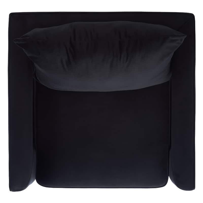 SAFAVIEH Couture Mithlesh Black Velvet Commercial Grade Club Chair - 31Wx29Dx33H