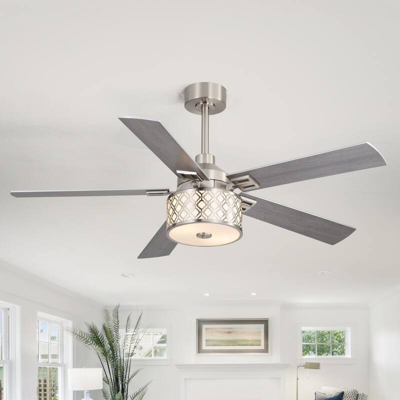 52-inch Reversible 5-Blade Fandelier Ceiling Fan with Light and Remote