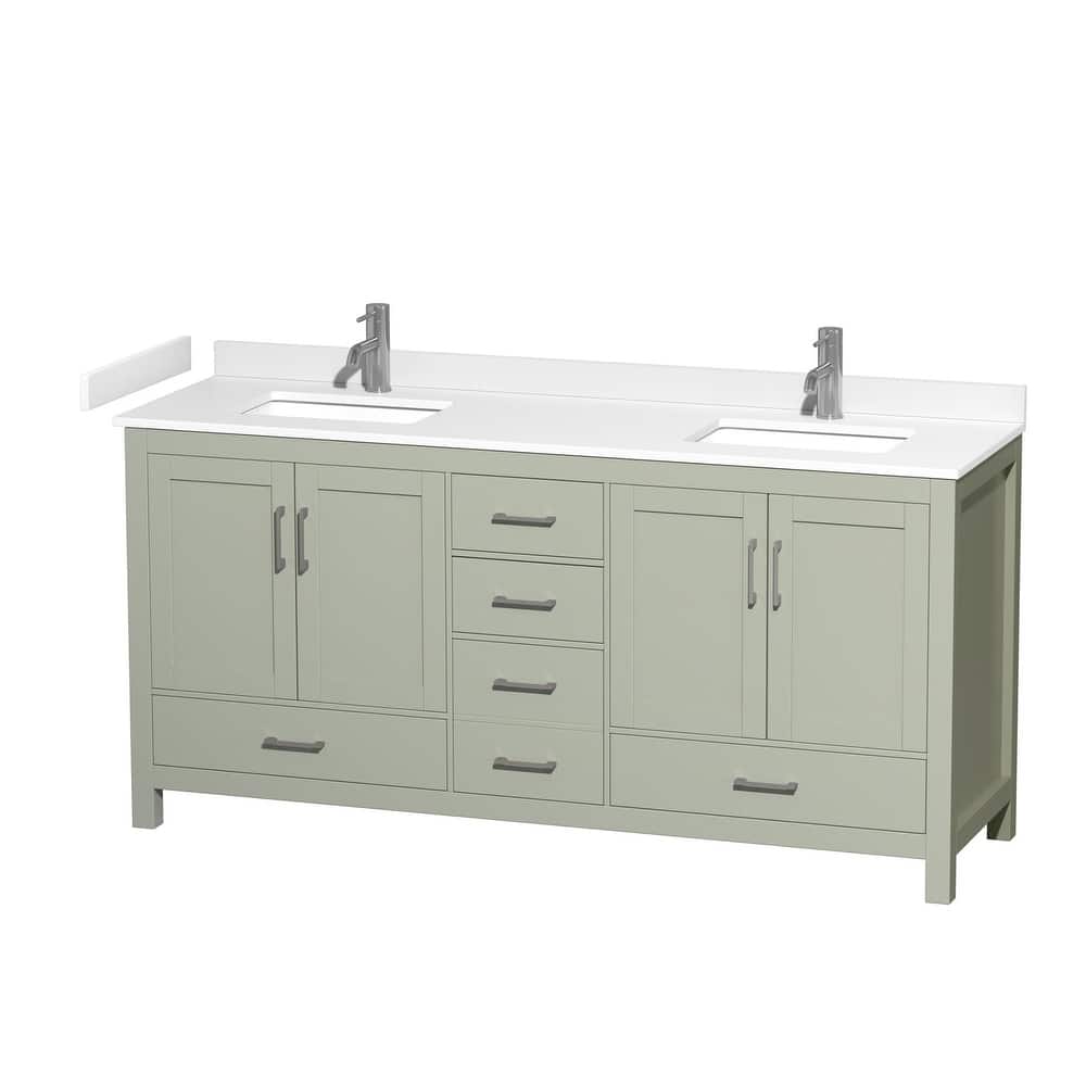 Wyndham Collection Sheffield 72" Double Bathroom Vanity, Carrara