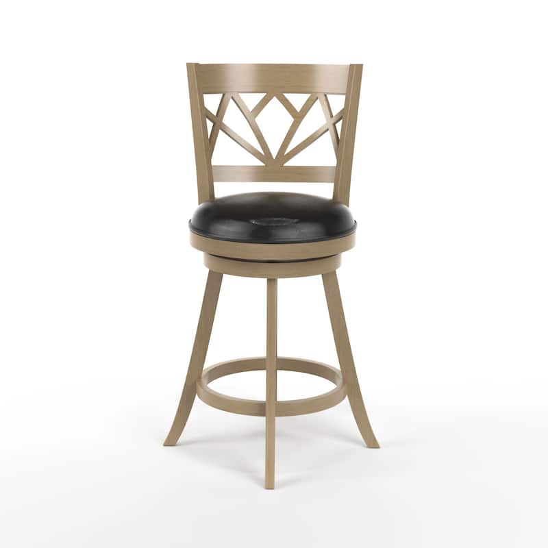Epona Transitional Solid Wood Swivel Barstool with Padded Seat by Furniture of America
