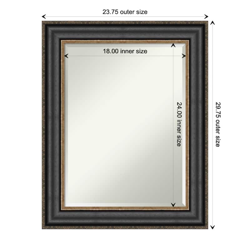 Beveled Wall Mirror - Thomas Black Bronze Frame - Thomas Black Bronze - 23.75 x 29.75-inch