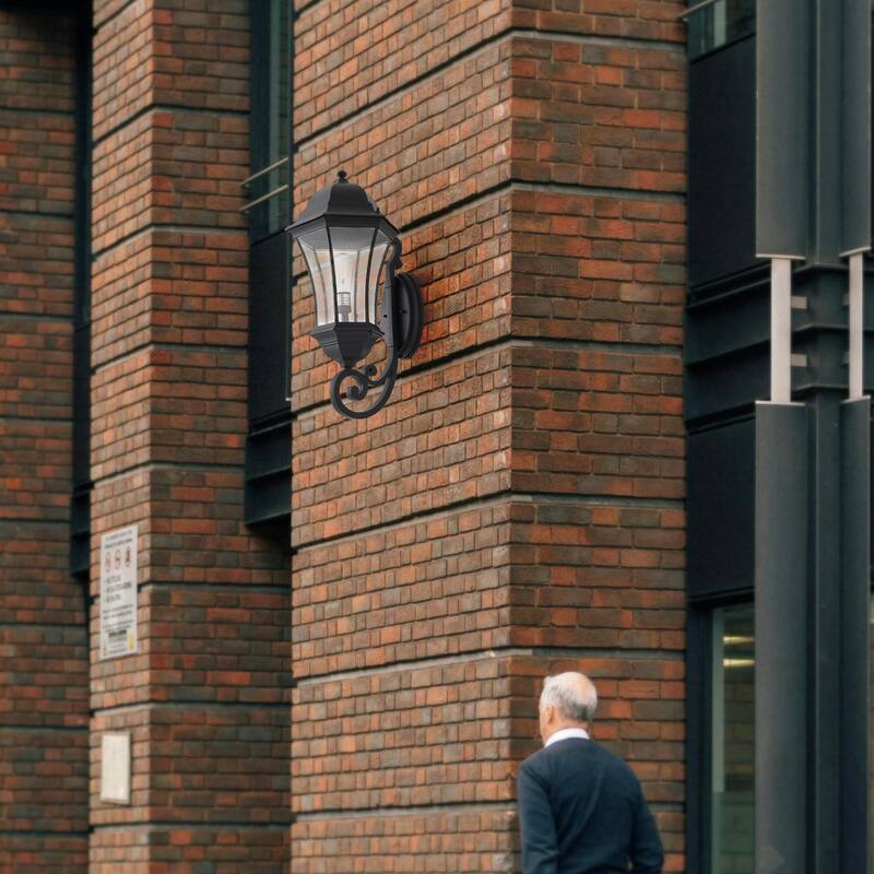 Outdoor Black Wall Lantern Sconce Light - 1-Light